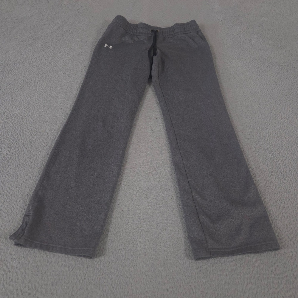 VINTAGE Under Armour Sweatpants Womens XS Gray Wide Leg Fleece Pants Workout 00s